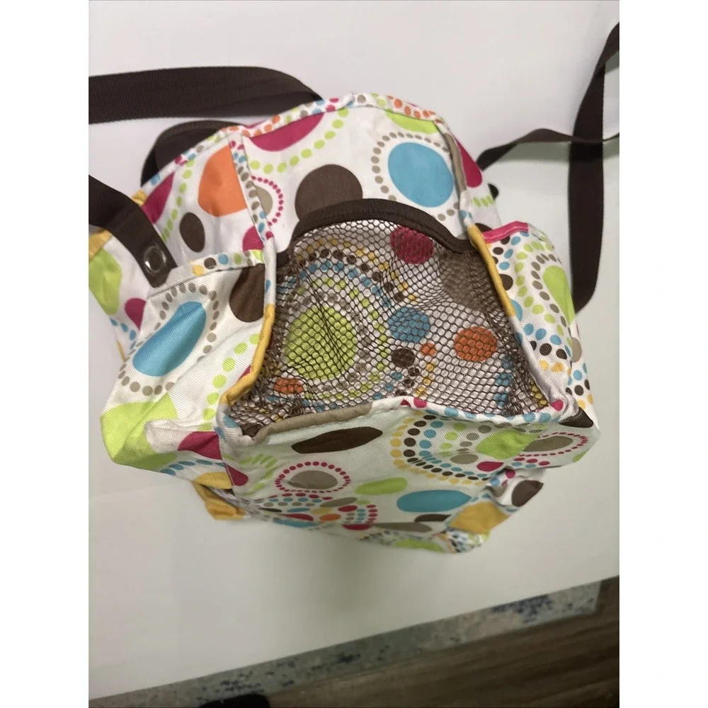 Thirty One 31 Organizing Utility Tote Bag Outer Pockets Colorful Polka Dots